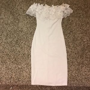 Fashion nova white off the shoulder dress
